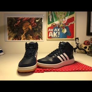 Adidas hoops mid navy blue size 8.5